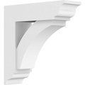 Ekena Millwork Standard Thorton Architectural Grade PVC Bracket with Traditional Ends, 3"W x 12"D x 12"H BKTP03X12X12THR01